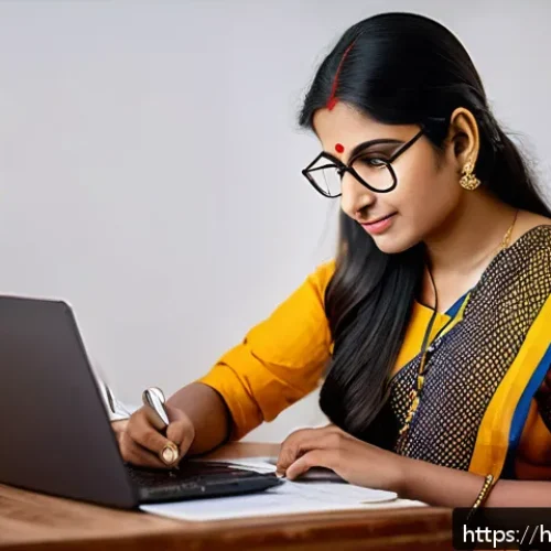 체크카드 결제 후 취소 절차 - A detailed scene of a Hindi-speaking Indian woman using a verified mobile banking app on her modern ...